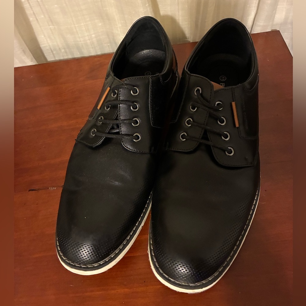 Men's Black Derby Shoes - Classic Lace-Up Oxfords 11